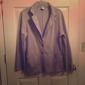 100%cottonS grey jacket, comfy & warm. Great shape